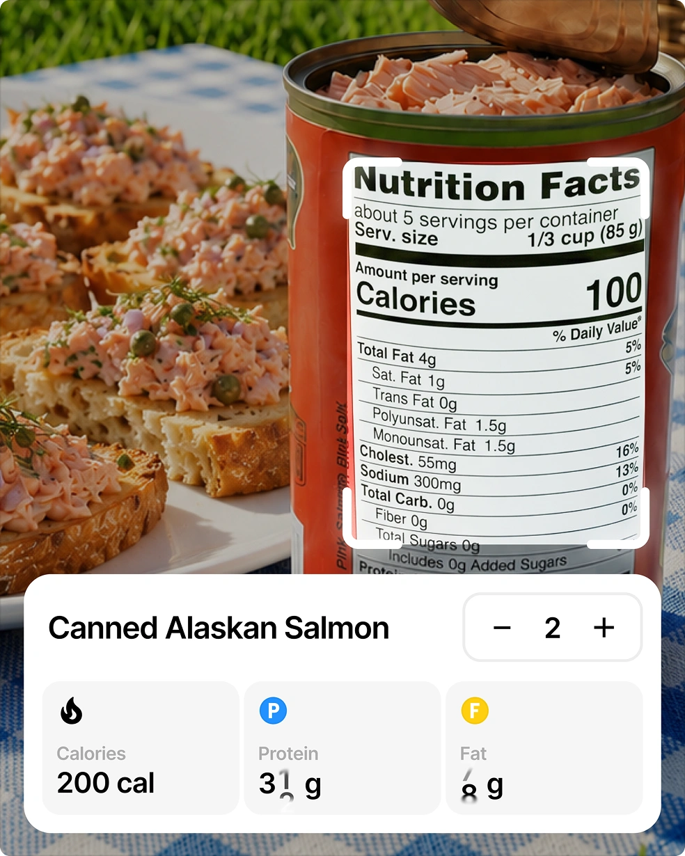 Nutrition label scanning
